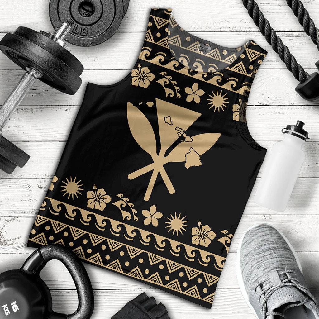Hawaii Tank Top Kanaka Map Vintage Set Hawaiian Symbols