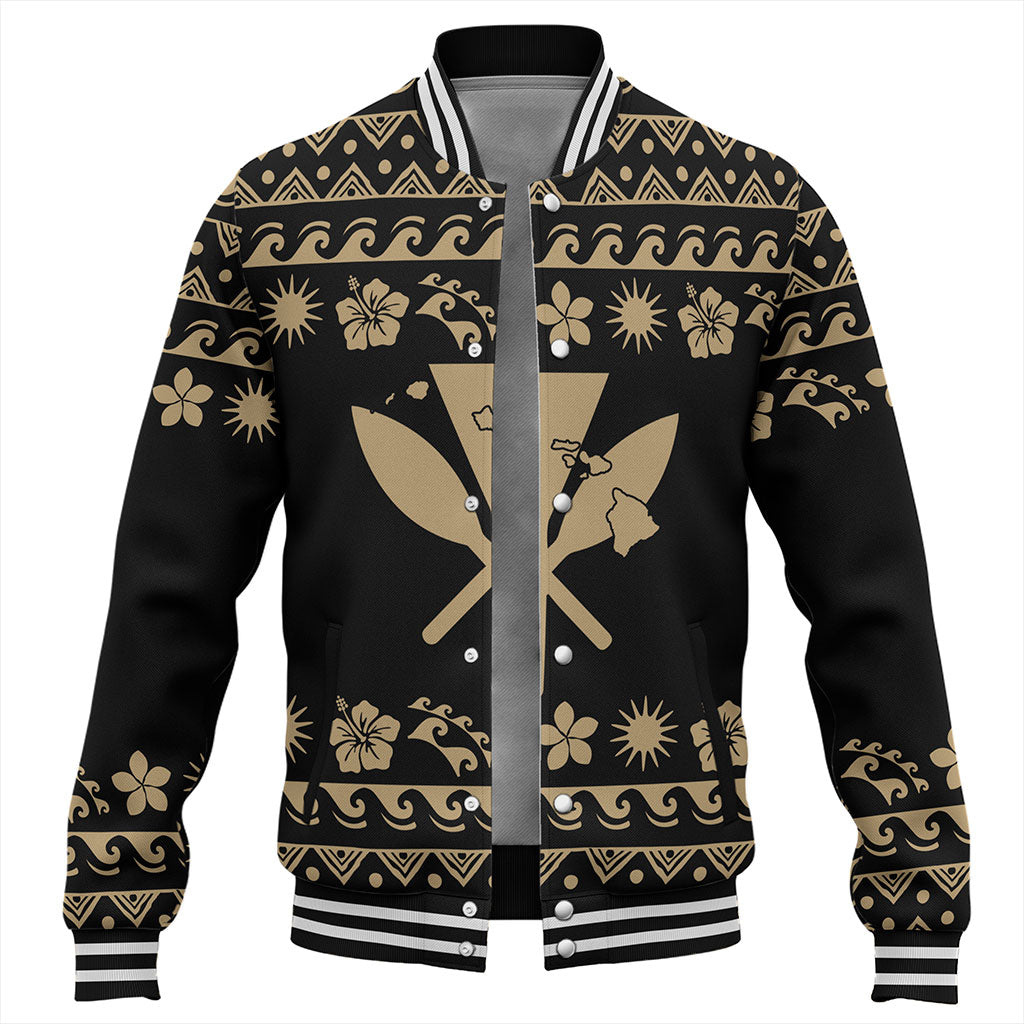 Hawaii Baseball Jacket Kanaka Map Vintage Set Hawaiian Symbols