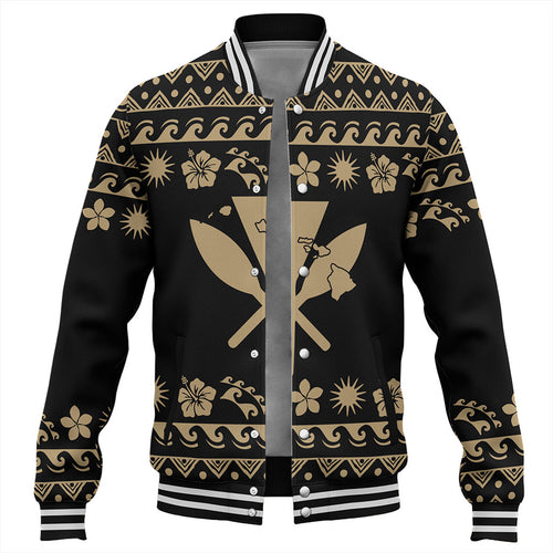 Hawaii Baseball Jacket Kanaka Map Vintage Set Hawaiian Symbols