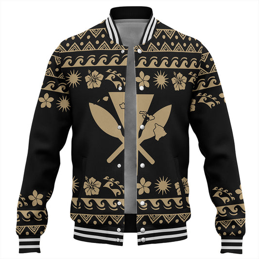 Hawaii Baseball Jacket Kanaka Map Vintage Set Hawaiian Symbols