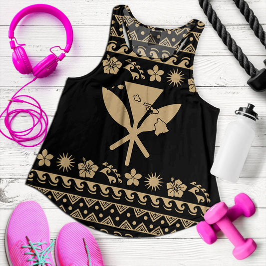 Hawaii Women Tank Kanaka Map Vintage Set Hawaiian Symbols