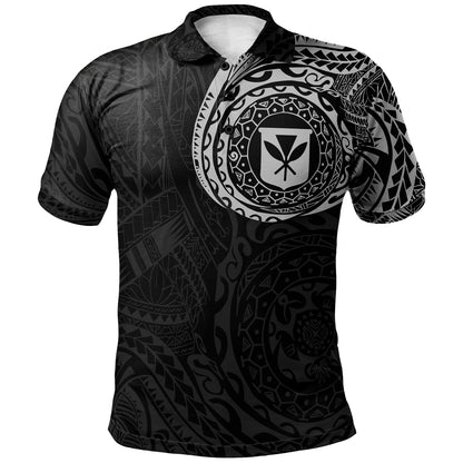 Hawaii Polynesian Polo Shirt - Kanaka Maoli Flag Polynesian Tattoo Style Special