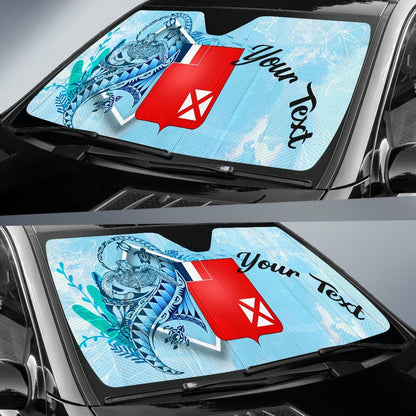 Wallis & Futuna Auto Sun Shades - Custom Personalised Polynesian Turtle Under The Sea