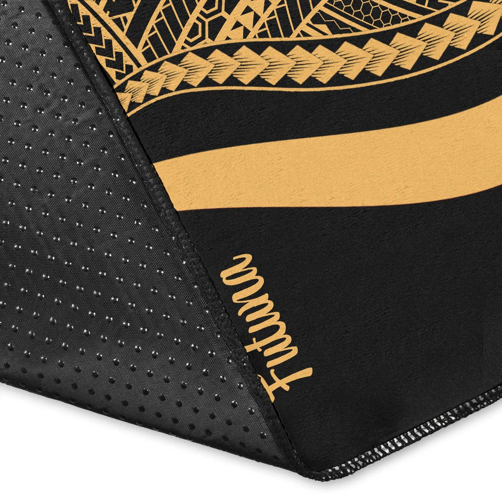 Wallis and Futuna Area Rug - Gold Polynesian Tentacle Tribal Pattern