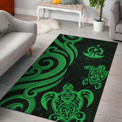 Wallis and Futuna Area Rug - Green Tentacle Turtle