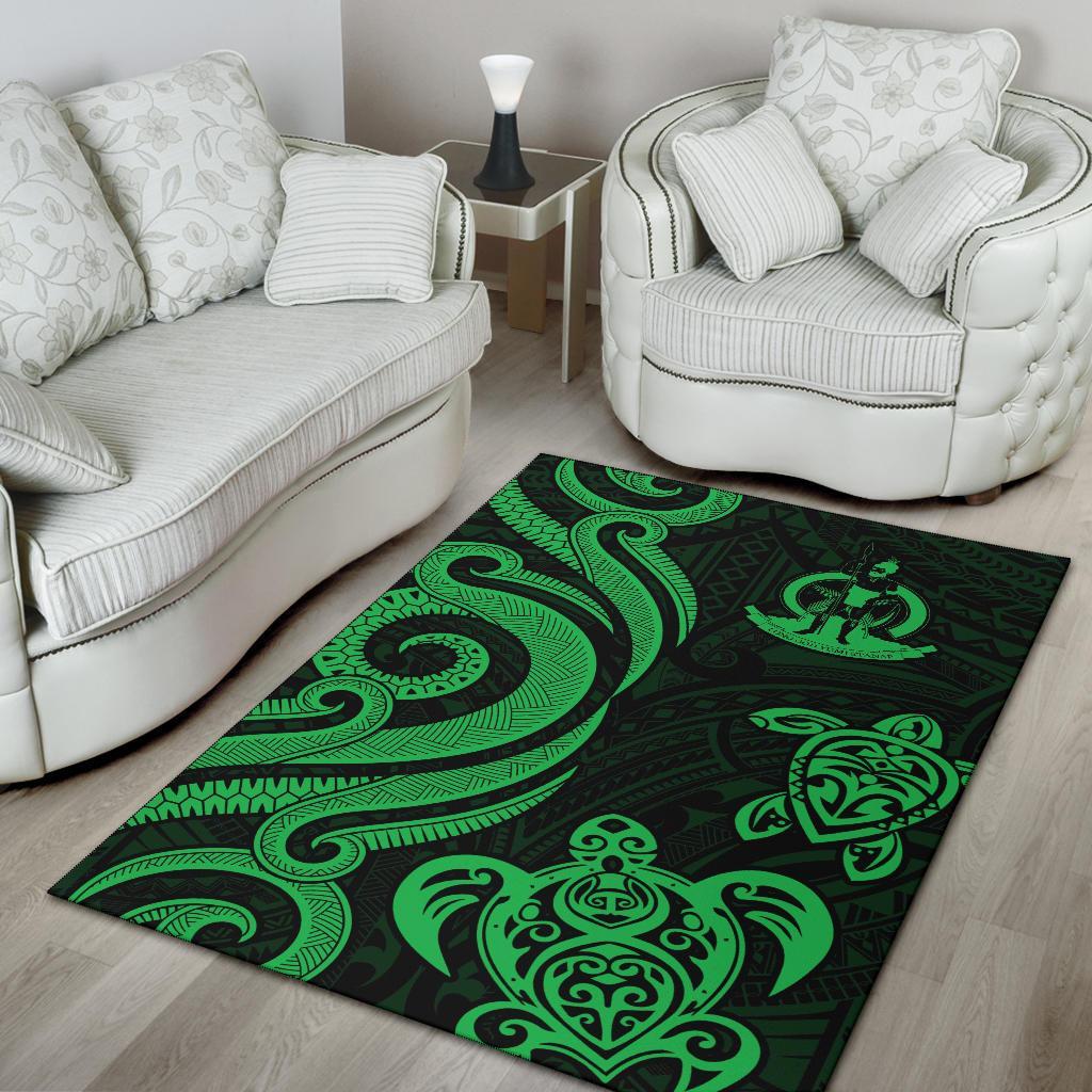 Wallis and Futuna Area Rug - Green Tentacle Turtle