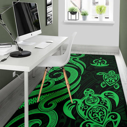 Wallis and Futuna Area Rug - Green Tentacle Turtle