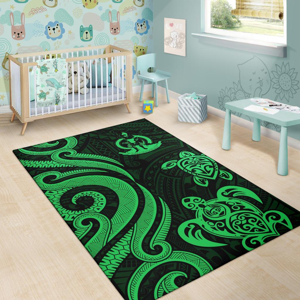 Wallis and Futuna Area Rug - Green Tentacle Turtle