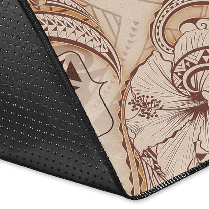 Wallis and Futuna Area Rug - Hibiscus Flowers Vintage Style