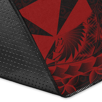 Wallis and Futuna Area Rug - Polynesian Pattern Style Red Color