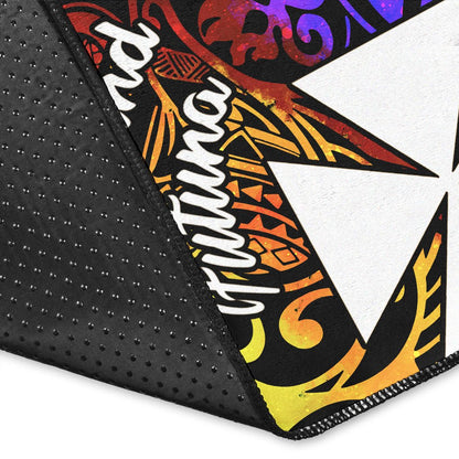 Wallis and Futuna Area Rug - Rainbow Polynesian Pattern