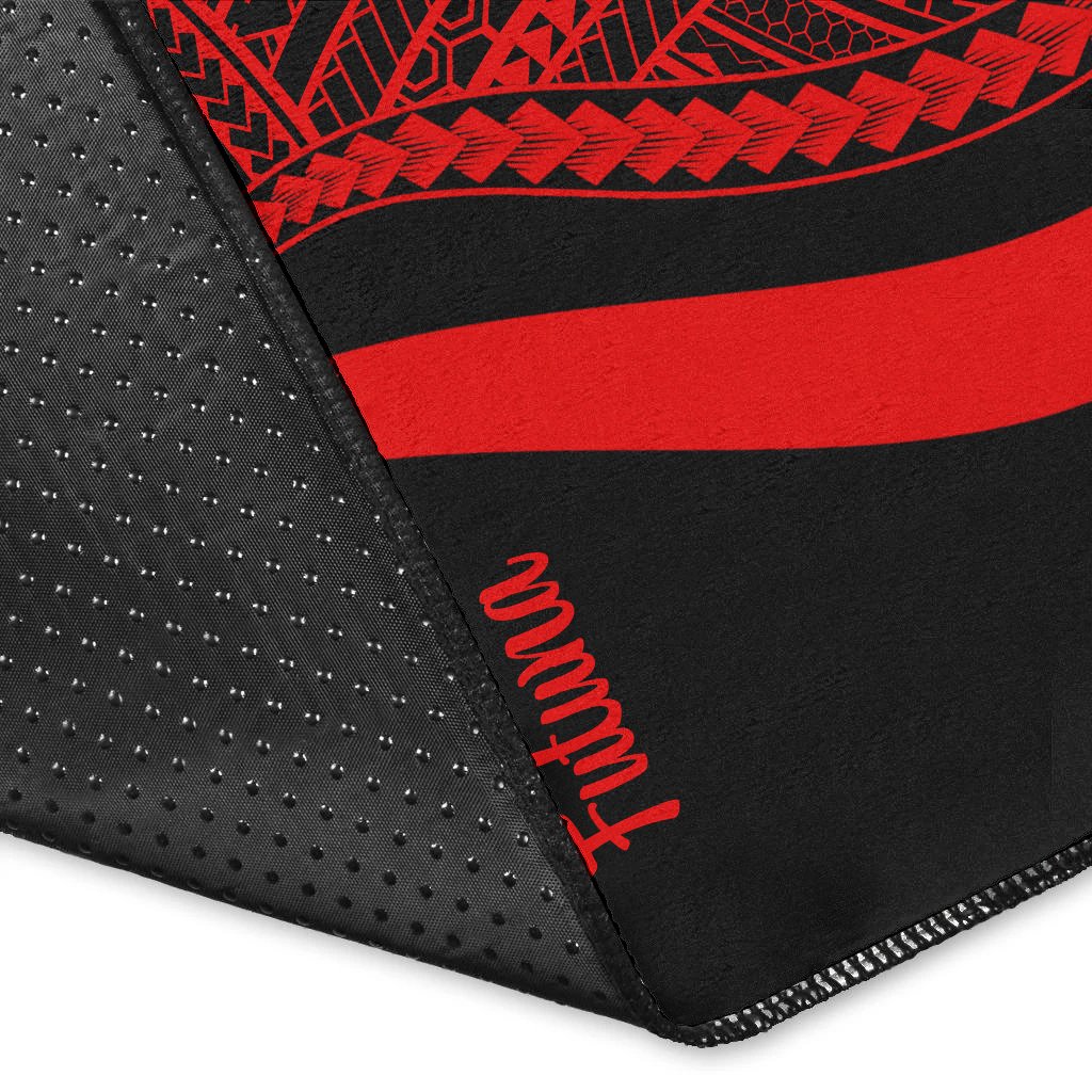 Wallis and Futuna Area Rug - Red Polynesian Tentacle Tribal Pattern