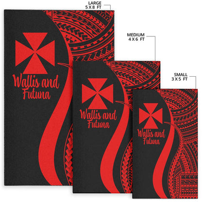 Wallis and Futuna Area Rug - Red Polynesian Tentacle Tribal Pattern