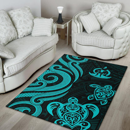 Wallis and Futuna Area Rug - Turquoise Tentacle Turtle
