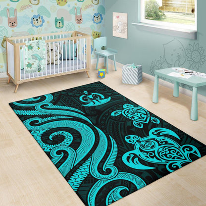 Wallis and Futuna Area Rug - Turquoise Tentacle Turtle