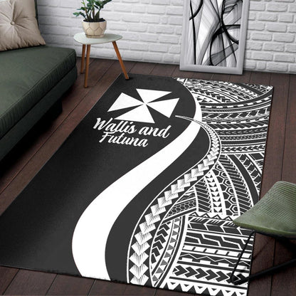 Wallis and Futuna Area Rug - White Polynesian Tentacle Tribal Pattern