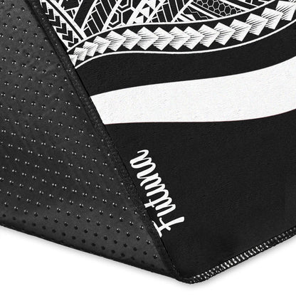 Wallis and Futuna Area Rug - White Polynesian Tentacle Tribal Pattern