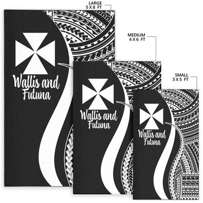 Wallis and Futuna Area Rug - White Polynesian Tentacle Tribal Pattern