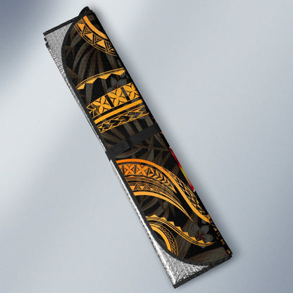 Wallis and Futuna Auto Sun Shades - Gold Plumeria
