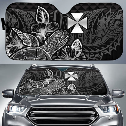 Wallis And Futuna Auto Sun Shades Turtle Hibiscus Black