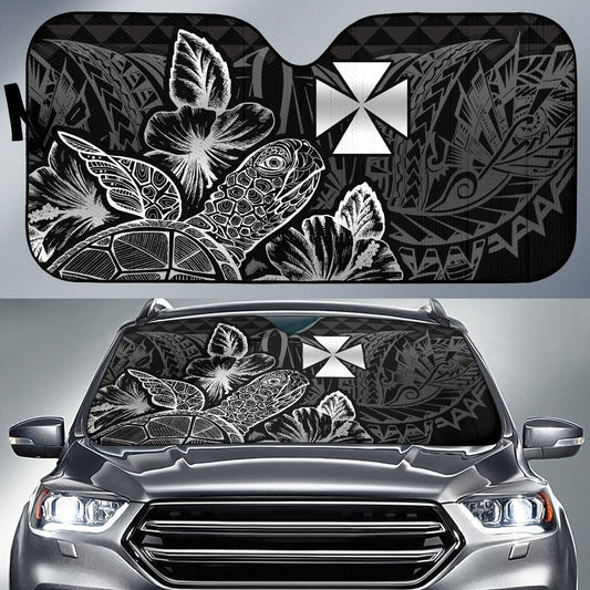 Wallis And Futuna Auto Sun Shades Turtle Hibiscus Black