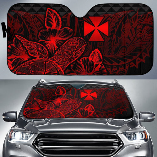 Wallis And Futuna Auto Sun Shades Turtle Hibiscus Red