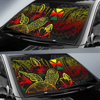 Wallis And Futuna Auto Sun Shades - Turtle Hibiscus Reggae