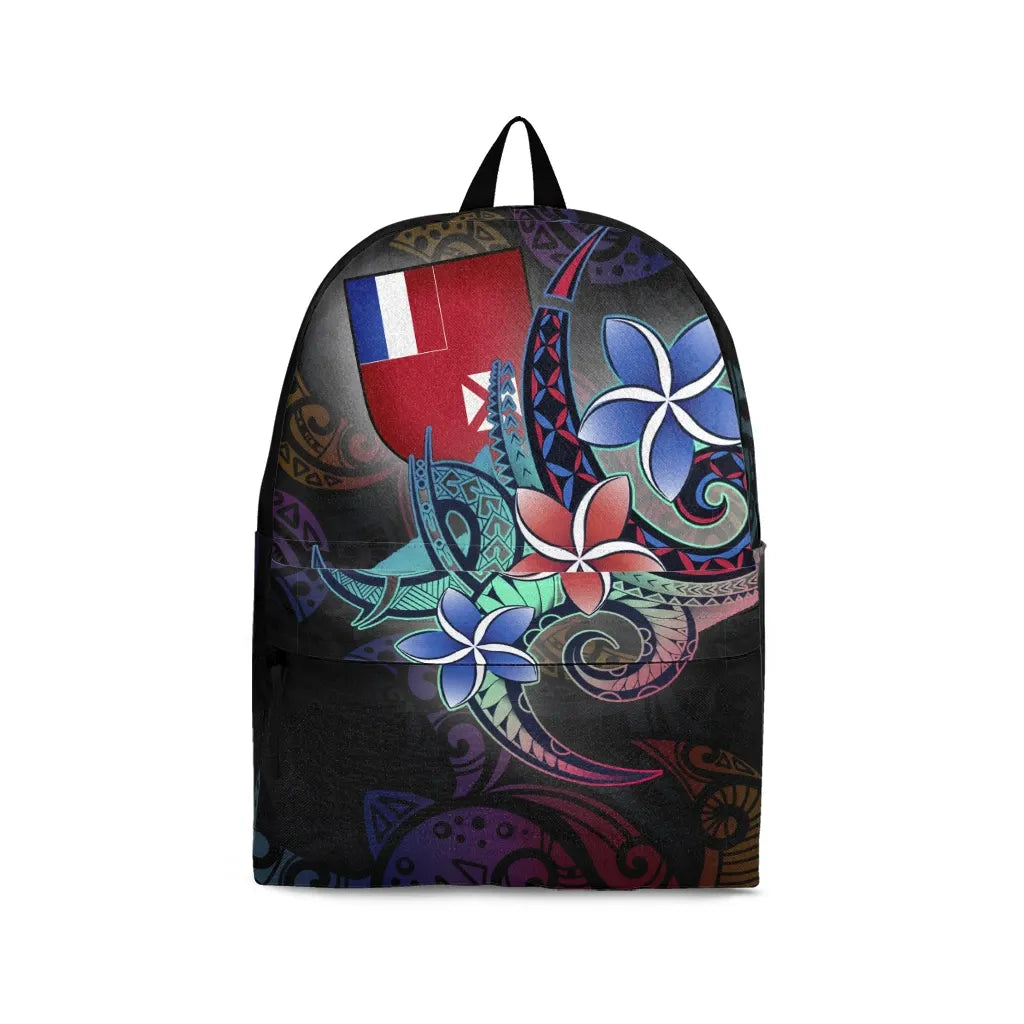 Wallis and Futuna Backpack - Plumeria Flowers Style