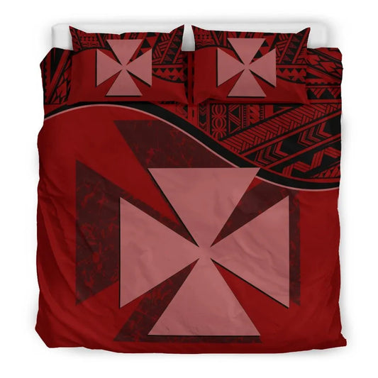 Polynesian Duvet Cover Set - Wallis And Futuna Bedding Set Red
