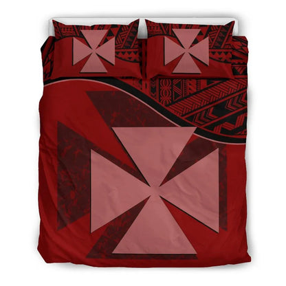 Polynesian Duvet Cover Set - Wallis And Futuna Bedding Set Red
