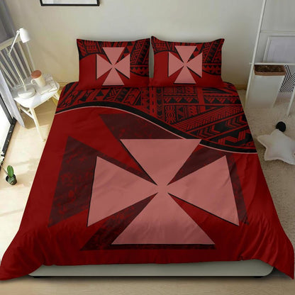 Wallis And Futuna Duvet Cover Set - Wallis And Futuna Coat Of Arms Red
