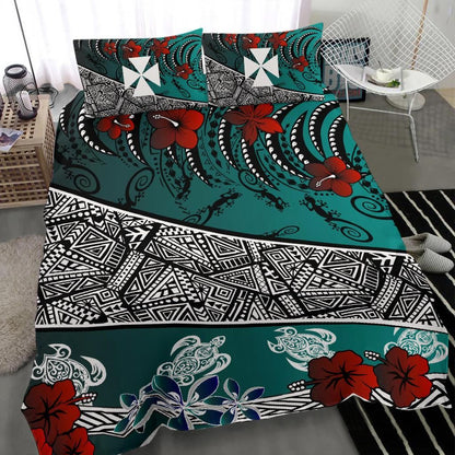 Wallis And Futuna Bedding Set - Lizard And Turtle Green