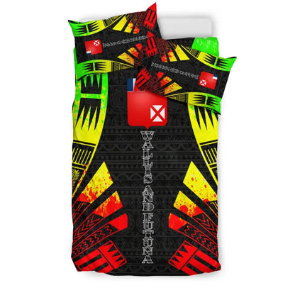 Wallis And Futuna Duvet Cover Set - Polynesian Tattoo Reggae