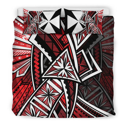 Wallis And Futuna Bedding Set - Tribal Flower Special Pattern Red Color