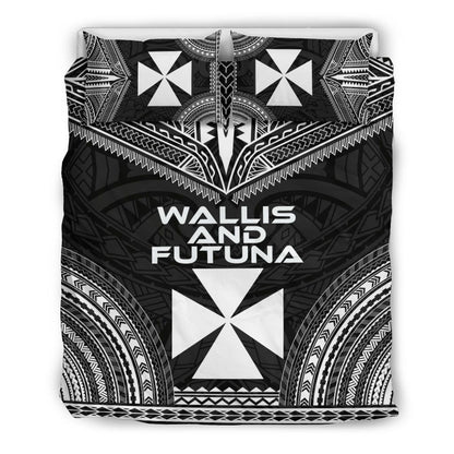 Wallis And Futuna Polynesian Chief Duvet Cover Set - Black Version