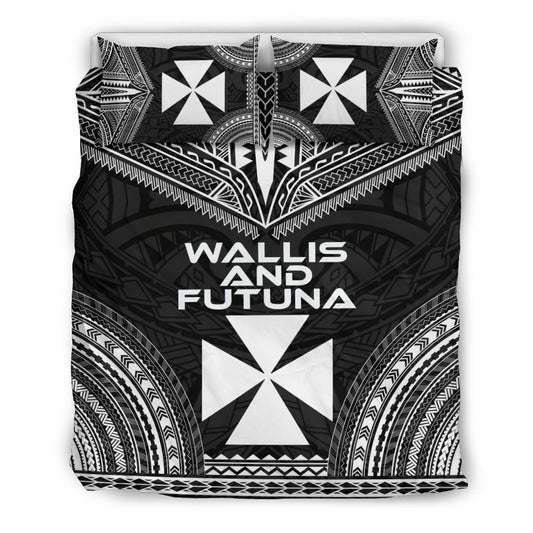 Wallis And Futuna Polynesian Chief Duvet Cover Set - Black Version