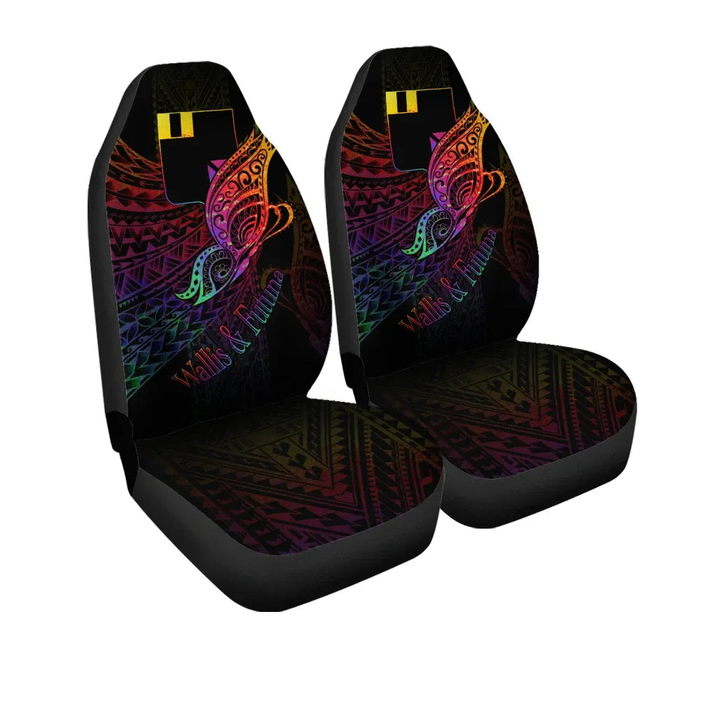 Wallis and Futuna Car Seat Cover - Butterfly Polynesian Style