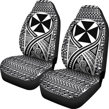 Wallis And Futuna Car Seat Cover - Wallis And Futuna Coat Of Arms Polynesian Tattoo Black