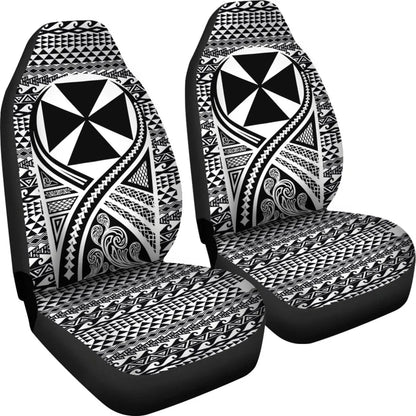 Wallis And Futuna Car Seat Cover - Wallis And Futuna Coat Of Arms Polynesian Tattoo Black