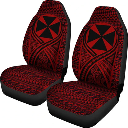 Wallis And Futuna Car Seat Cover - Wallis And Futuna Coat Of Arms Polynesian Tattoo Red