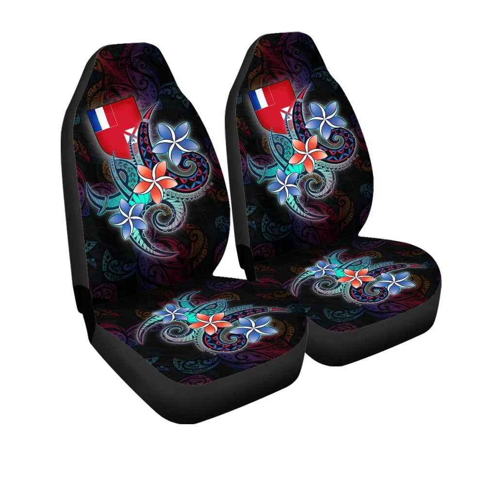 Wallis and Futuna Car Seat Cover - Plumeria Flowers Style