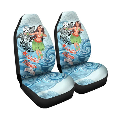 Wallis and Futuna Car Seat Cover - Polynesian Girls With Shark