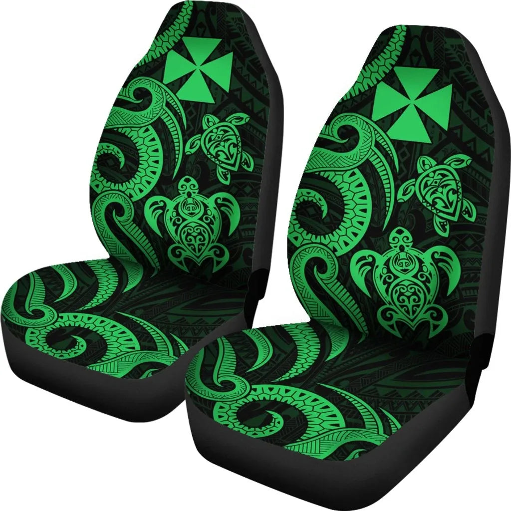 Wallis and Futuna Car Seat Covers - Green Tentacle Turtle