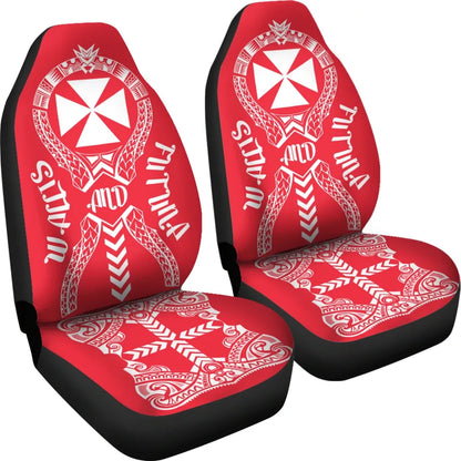 Wallis And Futuna Car Seat Covers - Wallis And Futuna Coat Of Arms Polynesian Tribal Red