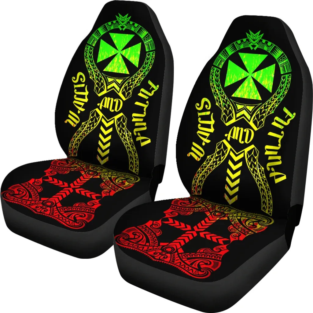 Wallis And Futuna Car Seat Covers - Wallis And Futuna Coat Of Arms Polynesian Tribal Reggae