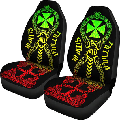 Wallis And Futuna Car Seat Covers - Wallis And Futuna Coat Of Arms Polynesian Tribal Reggae