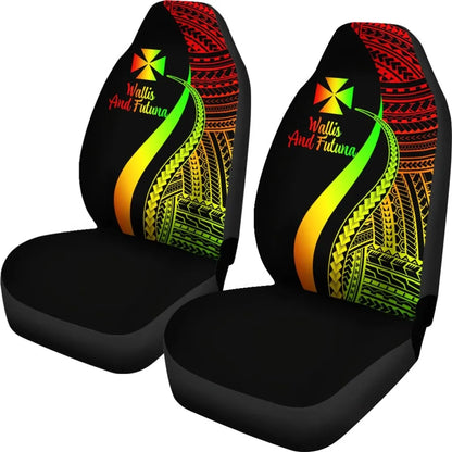 Wallis And Futuna Car Seat Covers - Reggae Polynesian Tentacle Tribal Pattern