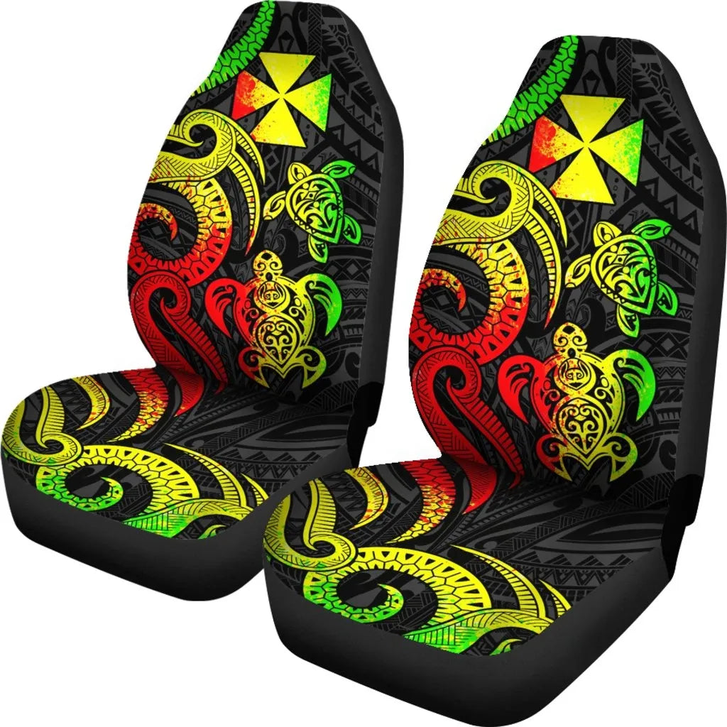 Wallis and Futuna Car Seat Covers - Reggae Tentacle Turtle