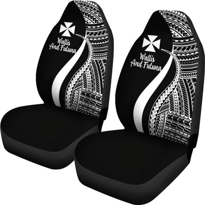 Wallis And Futuna Car Seat Covers - White Polynesian Tentacle Tribal Pattern