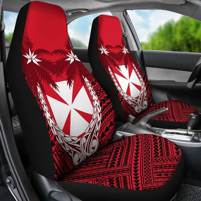 Wallis And Futuna Car Seat Covers - Wallis And Futuna Coat Of Arms Coconut Tree